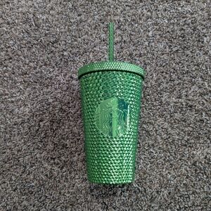Starbucks Winter Holiday 2023 Metallic Studded Grande 16 Oz Tumbler Cup Green